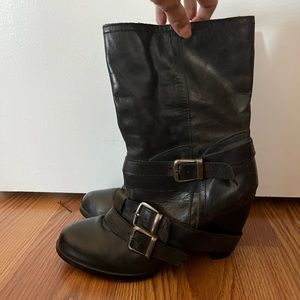 ✨The Emily Collection✨Freeway Belt Buckle High Heeled Black Boots